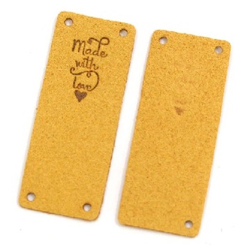 Metka naszywka HANDMADE zamszowa 50x20 mm M105