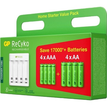 EMOS Ładowarka akumulatorowa GP Eco E411 + 4× AA 2100 + 4× AAA 800 B51418