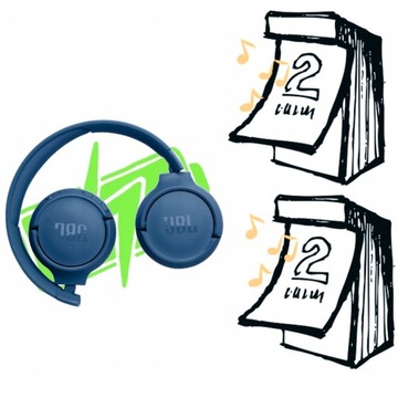 JBL TUNE 520BT NIEBIESKIE SŁUCHAWKI BLUETOOTH PURE BASS 57H GRATIS