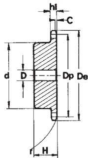 Koło łańcuchowe nierdzewne 16B-1 (5/8) z18