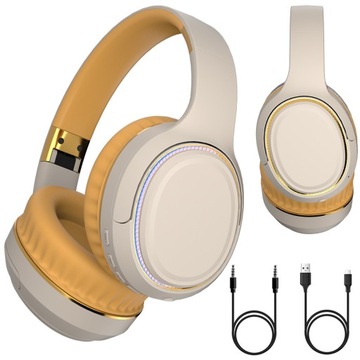 БЕСПРОВОДНЫЕ НАУШНИКИ BLUETOOTH НАКЛОННЫЙ МИКРОФОН Светодиодный индикатор RGB AUX