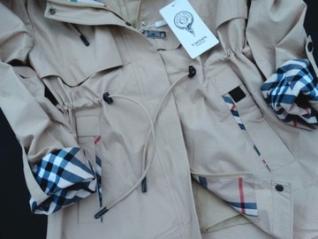 Итальянская ветровка PARKA бежевая весенняя клетка S