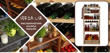 Regał drewniany LS na butelki wino 7 półek Nat