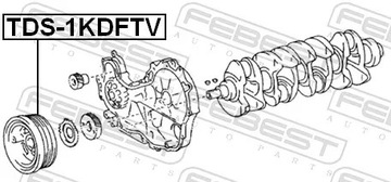фото thumb №2, Febest tds-1kdftv колесо ременное, wał коленчатый
