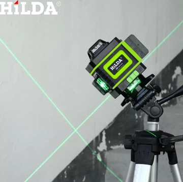 HILDA LASER KRZYŻOWY SAMOPOZIOMUJĄCY POZIOMICA 4D 360 STATYW 1,5 M