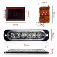 4x led лампа помаранчева błyskowa попереджувальна pilot stroboskop programy Оригінал, фото thumb
