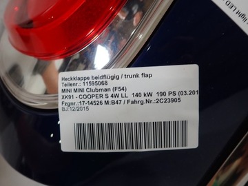 фото thumb №9, Mini cooper f54 clubman 15- кришка багажника