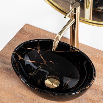 SOFIA MINI MARBLE BLACK накладная раковина - REA