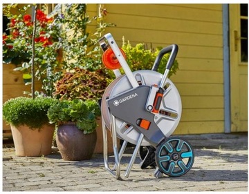 Тележка со шлангом длиной 25 м и фитингами Gardena AquaRoll M Easy Metal Garden