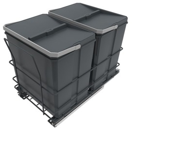 SORTOWNIK KOSZ NA ŚMIECI 2X 15 L CICHY DOMYK