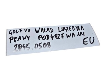 фото thumb №7, Volkswagen golf vii 2014 правая сторона вкладка зеркало с подогревом org