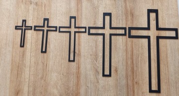 Krzyż metalowy na ścianę dewocjonalia czarny 22,5