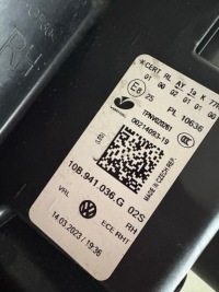 Vw id.3 id3 фара перед передняя правая full led 10b941036g Оригинал, фото thumb