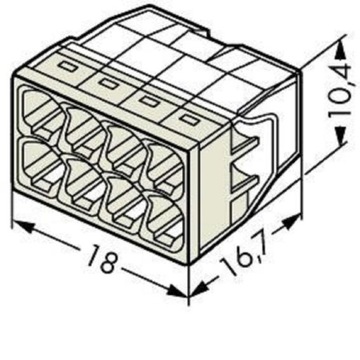 РАЗЪЕМ WAGO 8x2,5MM ПРОЗРАЧНЫЙ 2273-208