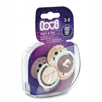 Соска LOVI DYNAMIC SOOTHING 3-6 м СВЕТИТСЯ В ТЕМНОТЕ 2 шт.