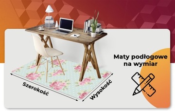 Dywanik pod krzesło do wnętrz Różowe bukiety wzór
