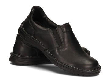 Moccasins мужская обувь натуральная кожа широкая элегантная 515 черные 44