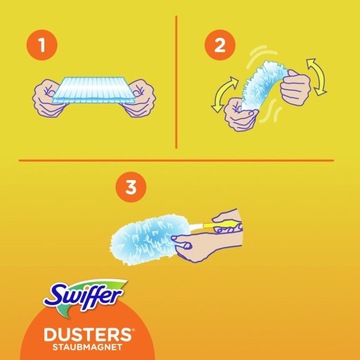 Набор для чистки пыли Swiffer, 1 ручка, 4 тряпки, комплект тряпки.