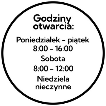 Наклейка на окно с часами работы - круг 40см