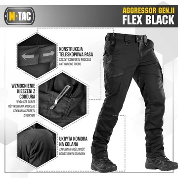 Тактические брюки M-Tac Aggressor Gen.II Flex Bk