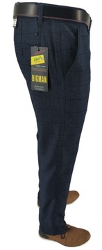 SPODNIE MĘSKIE CIEMNE W KRATĘ W42 106-108 CM