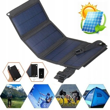 ŁADOWARKA SOLARNA PANEL TURYSTYCZNA SOLARNY SŁONECZNY SKŁADANY 10W 5V USB