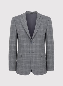 Szara marynarka męska garniturowa Slim Fit w kratę PAKO LORENTE 176/60