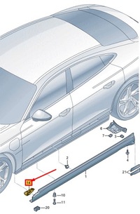 фото thumb №1, Audi e-tron gt передняя часть правый коромысло панель молдинг кронштейн 4j3853922