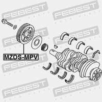 фото thumb №10, Шків колінчастого вала колінчастого mazda mpv lw 1999-2003