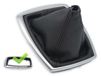 Купить Ford c-max 2007-2010 чехол переключения передач черная кожа + рамка хром, фото thumb