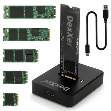 Док-станция для твердотельного накопителя M.2 SATA/PCIe NGFF/NVMe USB Type C 3.1, 10 ГБ/с