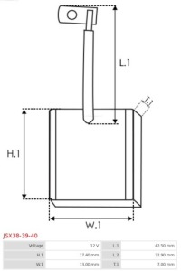 фото thumb №2, Щітка вугільна, стартер as-pl jsx38-39-40