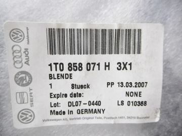 фото thumb №8, Рамка радіо volkswagen touran i 2006 оригінальний номер 1t0858071