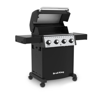 GRILL GAZOWY BROIL KING CROWN 410 CZARNY SREBRNY 4 PALNIKI RUSZT ŻELIWNY