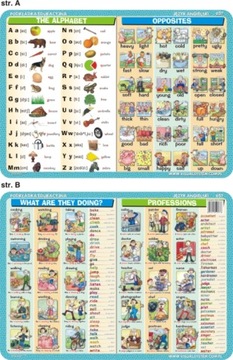 EDUKACYJNA Podkładka Szkolna Dla DZIECI Biurkowa Be, Have, Can, Relative