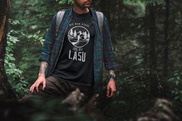 NIE MAM CZASU JADĘ IDĘ DO LASU KOSZULKA MĘSKA M