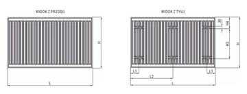 Stalowy Grzejnik Panelowy Moc.Boczne 40x90cmTYP22