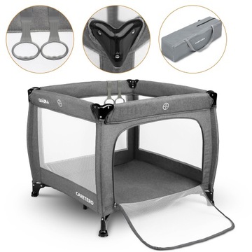 Детская плейпен складная кроватка удобная безопасная Caretero Quadra
