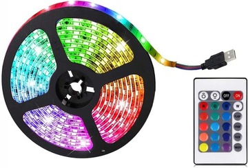 WODOODPORNA KOLOROWA TAŚMA SMD LED RGB IP44 +PILOT