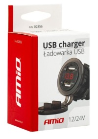 Водонепроницаемое зарядное устройство Тестер напряжения 2xUSB 12/24V