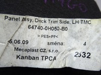 фото thumb №5, Обшивка багажника защита peugeot 107 citroen c1 toyota aygo 2005-2014