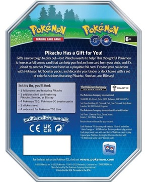 Жестяные ИГРОВЫЕ карты POKEMON GO Банка с Пикачу, 4x БУСТЕРА