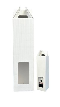 КАРТОННАЯ КОРОБКА ДЛЯ ВИНА 85х85х320мм БЕЛАЯ УПАКОВКА