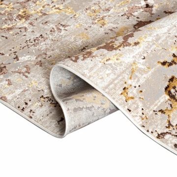 Chodnik GOLDEN MZ27D Cream Dwupoziomowy Połysk Nowoczesny szer. 100cm