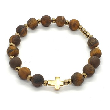 Матовый браслет ROSARY с тигровым глазом