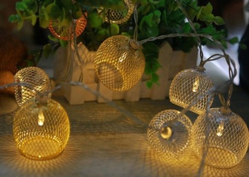 GIRLANDA 10 LED теплый металлический солнечный светильник P-703