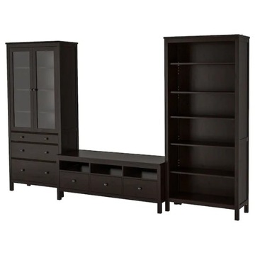 IKEA HEMNES Zestaw mebli TV czarny brąz 326x197 cm