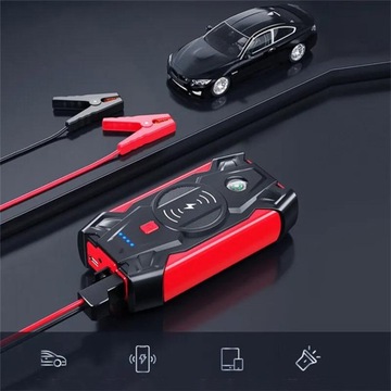 POWERBANK JUMP STARTER BOOSTER 20000MAH ФОНАРИК БЕСПРОВОДНАЯ ЗАРЯДКА