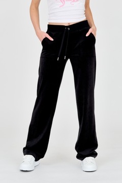 JUICY COUTURE Czarne damskie spodnie welurowe S