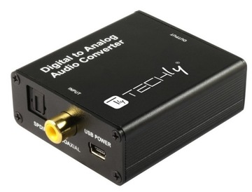 Коаксиальный ЦАП Techly Toslink в аналоговый RCA L/R и 3,5 мм